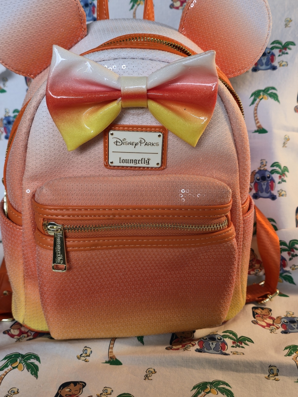 Disney Parks Loungefly Halloween Minnie Ear Mini Backpack - With Bow